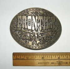 Vintage Frontier Hotel Las Vegas Brass Belt Buckle