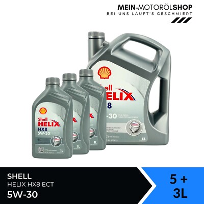 Shell Helix HX8 5W-30 ECT VW 507 00/504 00 MB 229.51 BMW 5+3 Liter = 8 Liter
