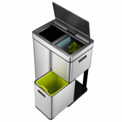 EKO Mirage Plus Sensor Mülleimer 58 Liter Edelstahl matt Abfalleimer Müllstation