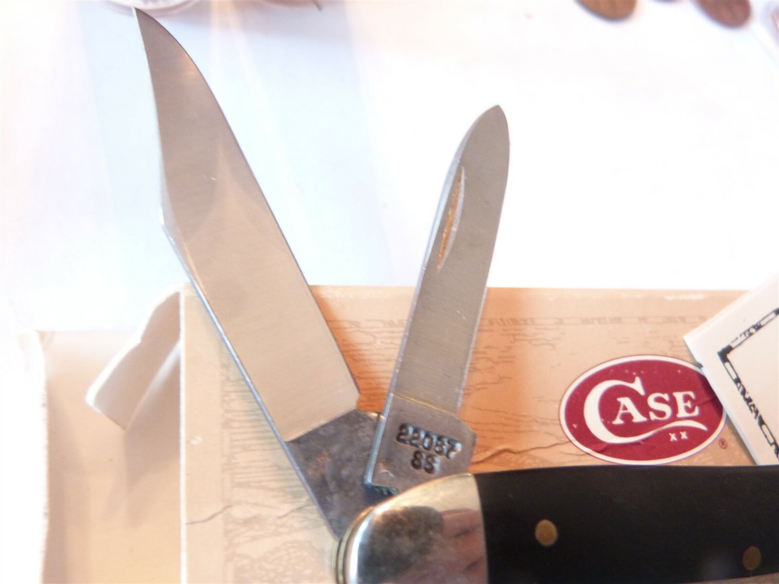 CASE XX 22087 SS 2 DOT USA SMOOTH BLACK SERPENTINE JACK 2 BLADED KNIFE