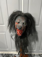 Ghoulish Production Latex, Hand Painted Black Wolf Mask Used