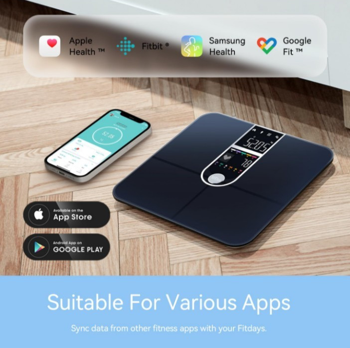 Smart Scales for Body Weight, Dual Screen Display Digital Bathroom Scale High...