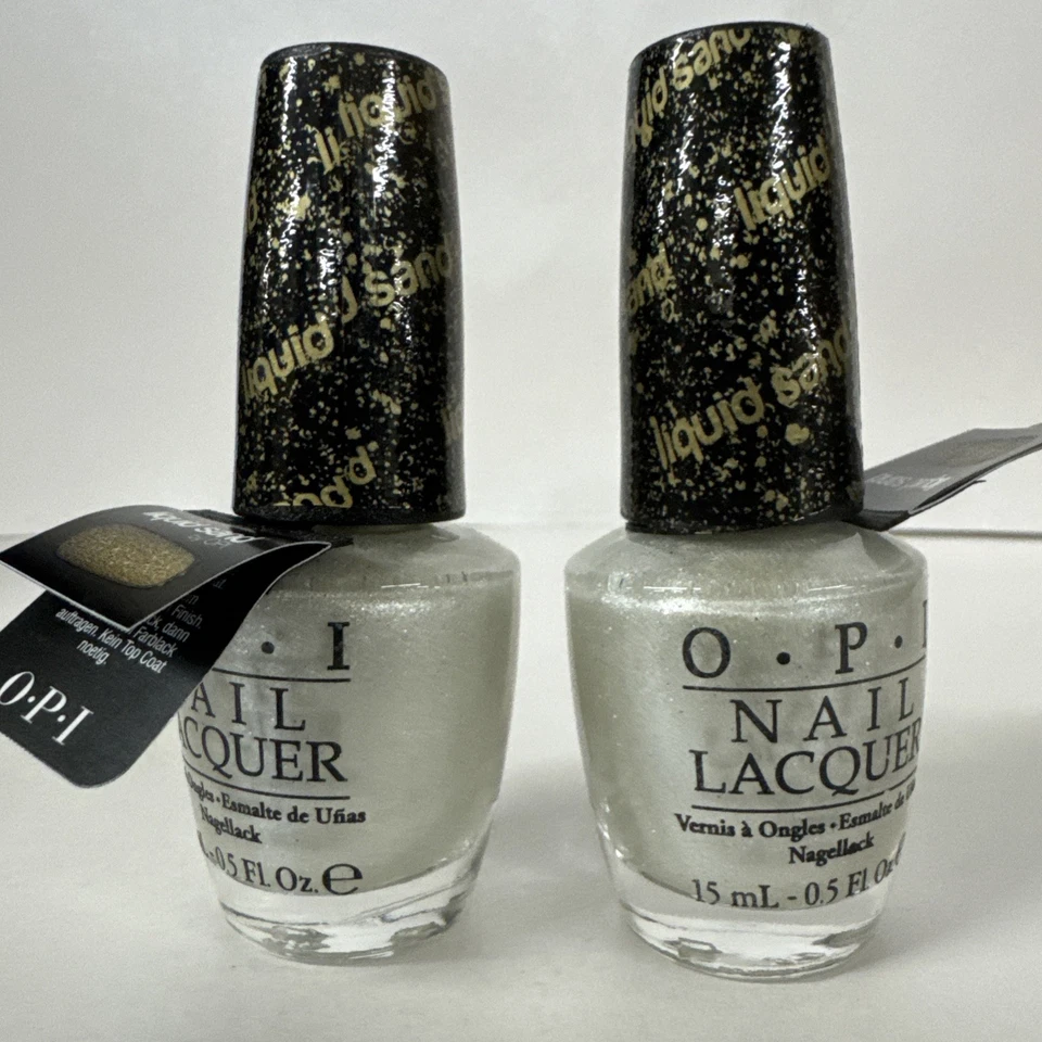 2 X Esmalte de Uñas OPI - HL E21 - Arena Líquida, SOLITARIO, PERLA BRILLANTE Foto 2 de 4