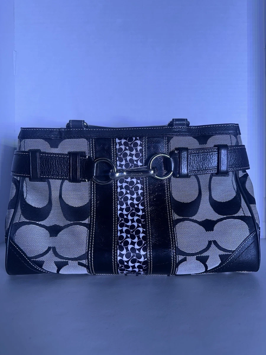 Coach Hampton Satchel/Top Handle Bag Striped Bags & Handbags for