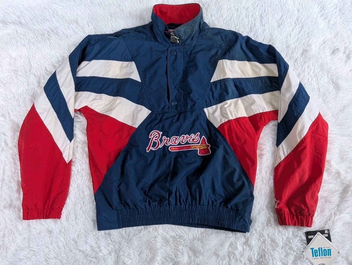 Vintage Atlanta Braves Starter Pullover Jacket Mens M 90s MLB 