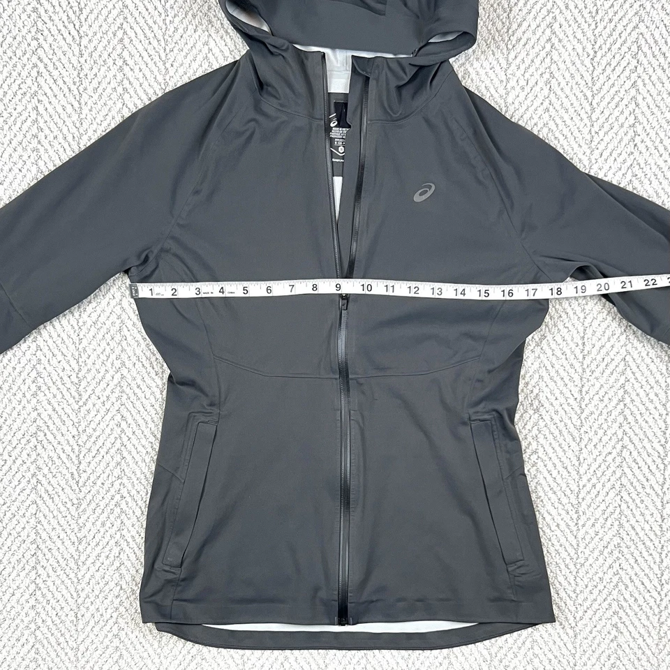 Chaqueta Asics para mujer Running Accelerate talla pequeña S2 impermeable a prueba de viento gris Foto 4 de 4