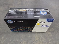 HP CF032A Genuine Toner Cartridge HP 646A Yellow Toner Opened Box Sealed Bag