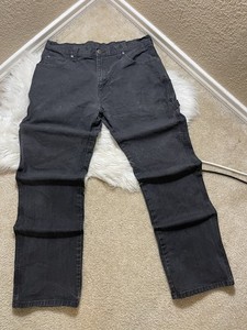 Dickies Jeans Mens 32x32 Black Carpenter Workwear Utility Pants Distressed Fade