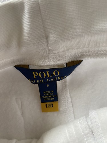 Polo Ralph Lauren Fleece Big Pony Logo Sweat Shorts White Boys Size 5 - Picture 8 of 13