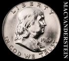 1962 Franklin Half Dollar- Choice Gem Brilliant Uncirculated+++ Luster #K577