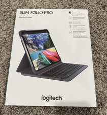 Logitech Slim Folio Pro Case Backlit Bluetooth Keyboard iPad Pro 11-Inch Stand