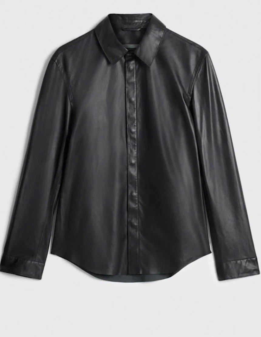NWT JOHN VARVATOS $698 Classic Soft Black LEATHER SHIRT JACKET SZ