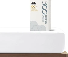 Mayfair Linen 100% Cotton Queen Fitted Sheet Only - 500 Thread Count Cotton