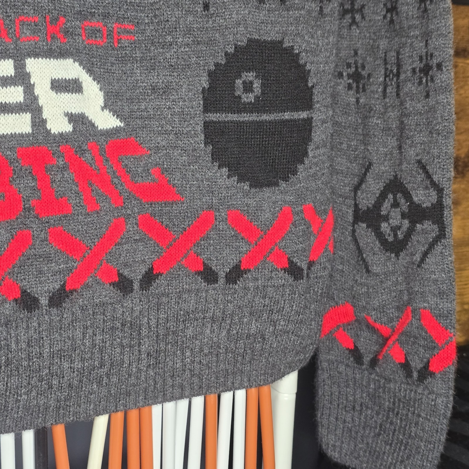 Star Wars Darth Vader Santa Ugly Christmas Sweater-Mens SMALL-Grey,Red,White,Blk image 10