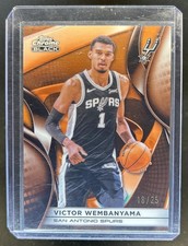 2025-26 Topps Chrome Black Victor Wembanyama Orange Refractor #/25 Spurs
