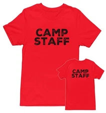 CAMP Staff T-Shirt Summer Counselor Rustic Design Cotton Tee (Front & Back)