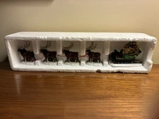 Dept 56 Sleigh and Eight Tiny Reindeer #5611-1 Heritage Village Collectible