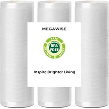 3 Rolls of Vacuum Sealer Machine Bags, 8 inch wide and 21.6 Feet Long for & o...