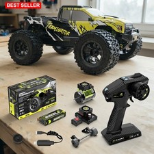 Remote Control Car 1/10 Brushless 50 Mph 4WD Off-Road Monster Truck Green