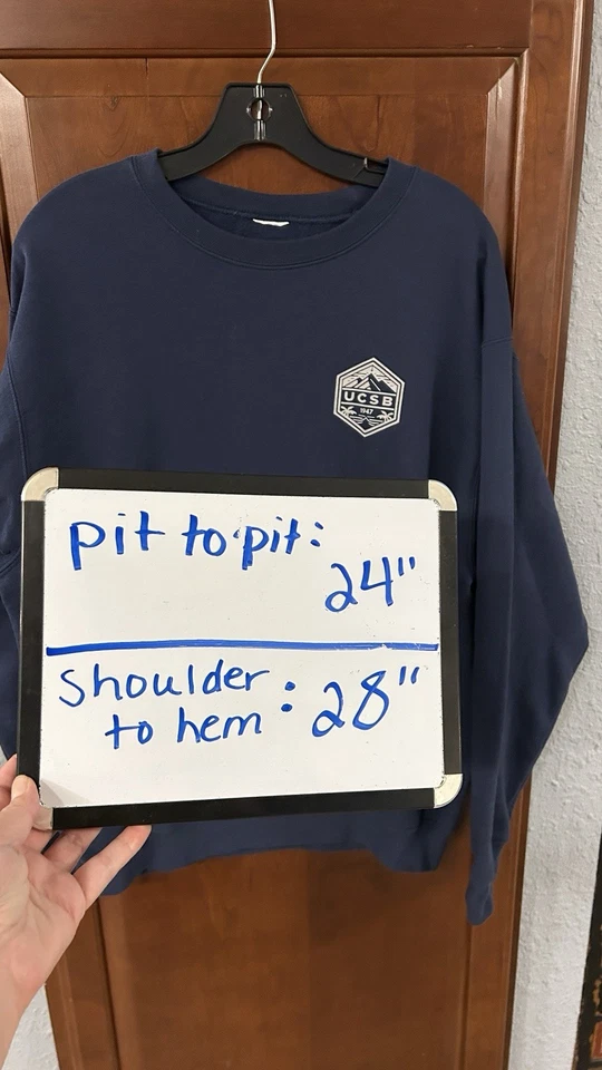 Sudadera De Colección UCSB XL Azul 2 Caras Cuello Redondo Cal State Univ Santa Bárbara Foto 3 de 4