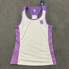 K-Swiss White Purple Racerback Tank Top Athletic Tennis Workout Top Women's XS