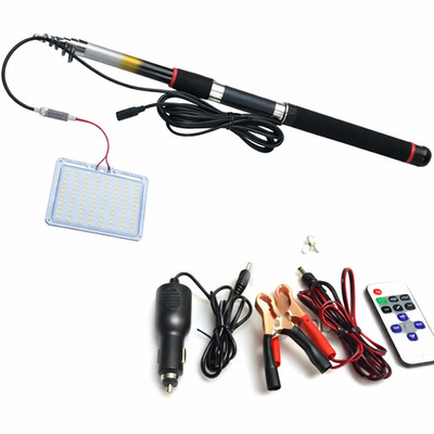 AUTO AUSZIEHBARE STANGE 3,6M ANGELRUTE PANEL LICHT LED CAMPING BELEUCHTUNG