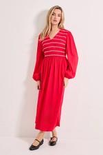 Dorothy Perkins Cherry Midi Dress Womens Daywear Dresses
