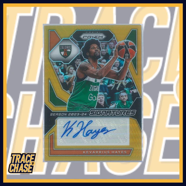 2023-24 Panini Prizm Euroleague Basketball Kevarrius Hayes Signatures Gold 02/10