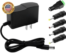 12Volt 1A DC Power Supply Universal AC/DC Adapter, 100-240 50/60Hz to 12 Volts 1
