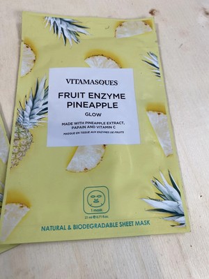 Vitamasoues Fruit Enzyme Pineapple Glow Sheet Mask  4 Pack face mask