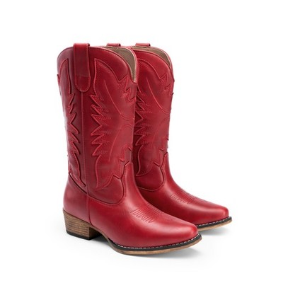 US Women Mid-Calf Cowboy Boots Western Boots Embroidered Music Festival Boots US