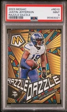 2023 Panini Mosaic Football Justin Jefferson Razzle Dazzle Case Hit PSA 9 Mint 