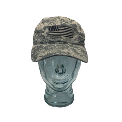 #ad Lowes Hat Cap Strap Back Mens One Size Gray Camo Digital USA Flag Army Tactical $13.88