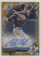 2017 Bowman Draft Chrome Pick Gold Wave Refractor 46/50 Brian Miller Auto 0c6