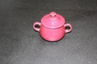 FIESTA WARE SUGAR BOWL W/LID H MARK CLARET MAROON RETIRED COLOR NOS NM