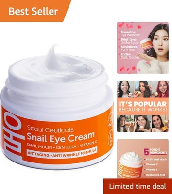 Effective Anti-Aging Eye Treatment - 0.5oz Snail Mucin & Organic Ingredients