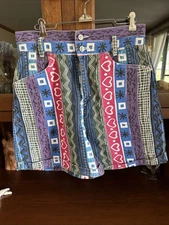 Vintage Gitano  Geometric Super Bright Colorful Shorts Sz 12
