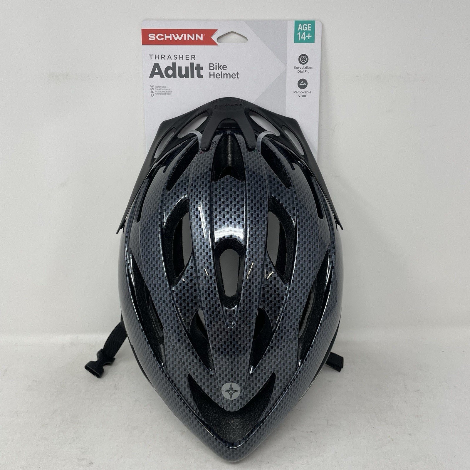 Schwinn Thrasher Bike Helmet Lightweight Black Adjustable Fit Vents Adult 14+