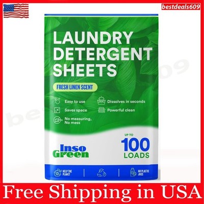 Laundry Detergent Sheets   100 Loads - Eco Washer Sheets Detergent