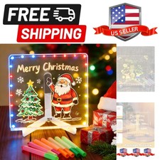 LED Note Board with 7 Colors Pen, Lighted Acrylic Dry Erase Board/Acrylic Mes...