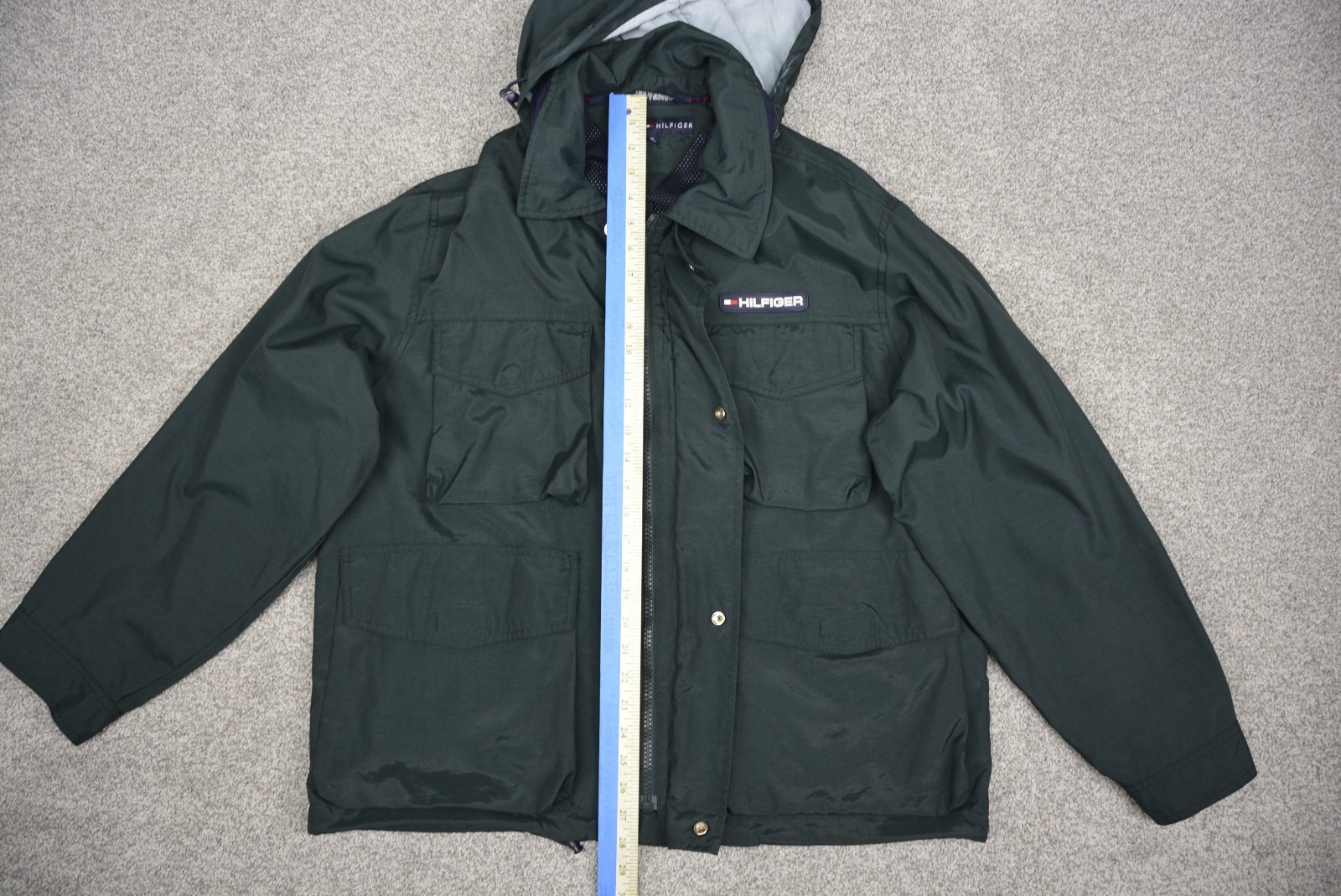 Tommy Hilfiger Hooded Rain Coat Men's Medium Green thumbnail 4