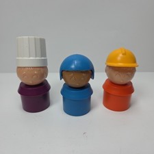 Lot of 3 VTG Tupperware Tuppertoys People Figures Chef Driver Construction