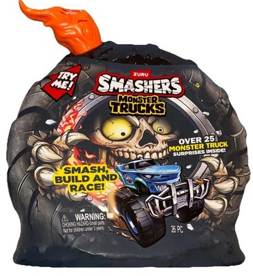 Zuru Smashers Monster Truck Suprise Orange Flame 25+ Surprises Inside