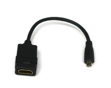 Micro HDMI Type-D Male to HDMI Type-A Female Adapter cable 8 inch 1.4 Premium