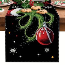 Christmas Table Runner 72 Inch x 13 Inch Snowflakes Home Dining Table Decor