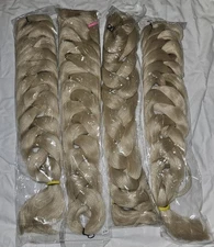 4 Pack Blonde Braids Jumbo Hair Extension 24 inches For Daily Use Party Hall