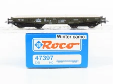 HO Scale Roco 47397 DB Deutsche Bahn Flat Car w/ Winter Camo Tank