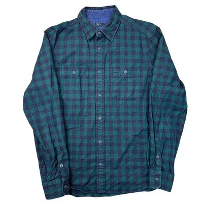 GAP Karohemd Langarm Button Down Blau Grün Herren Medium