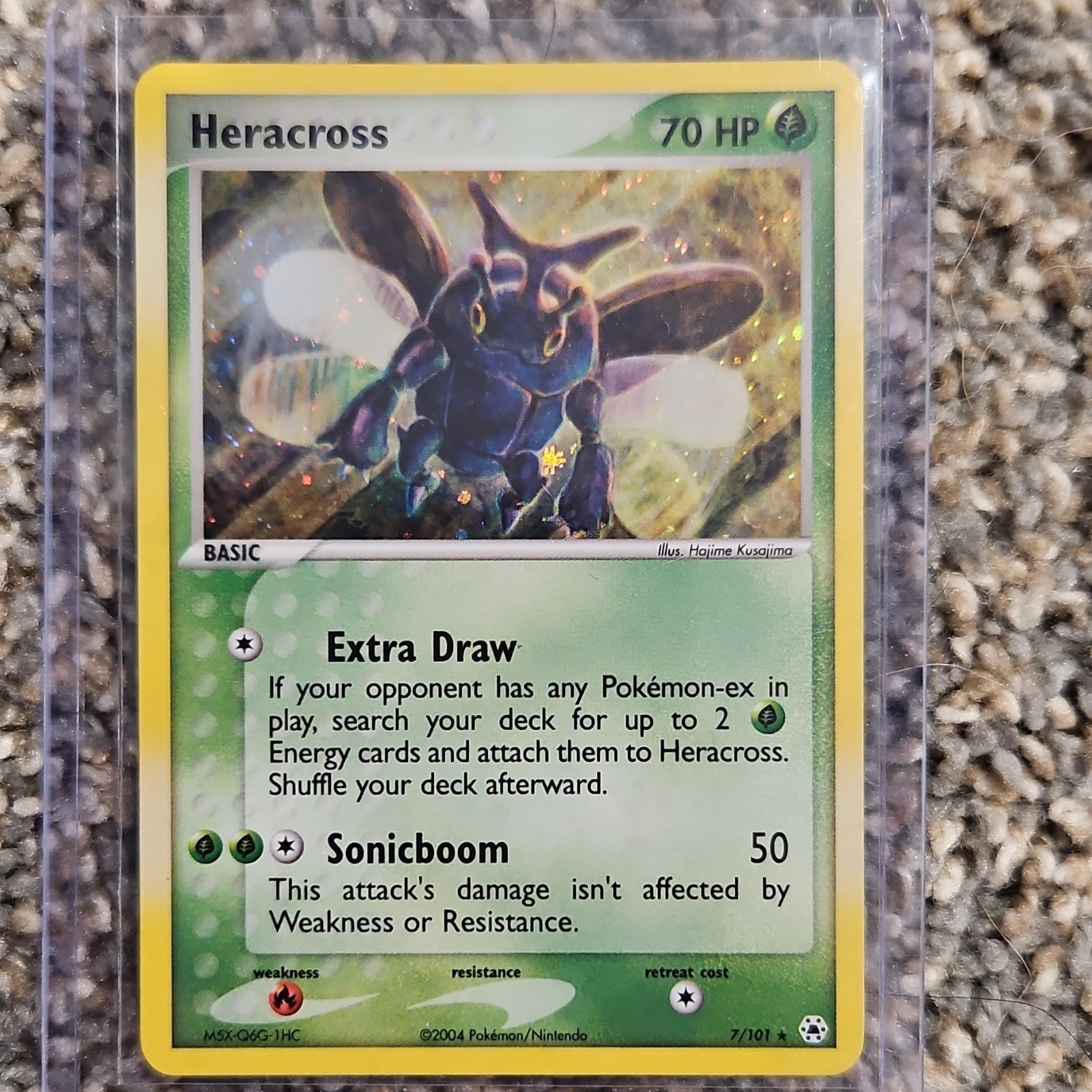 Pokemon TCG Heracross 7/101 EX Hidden Legends Holo Rare English 2004 NM
