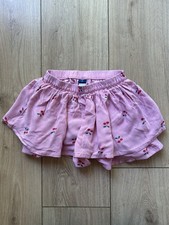 Mini Boden Girls 7Y Pink Cherry Print Skort Elastic Waist Pull On